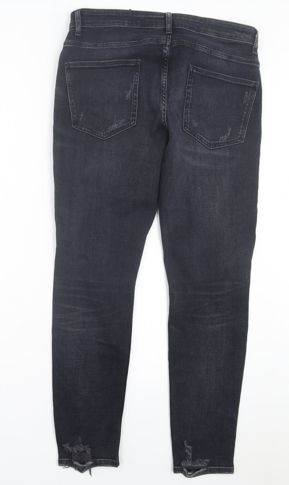 Zara Mens Black Cotton Skinny Jeans Size 34 in L28 in Regular Button
