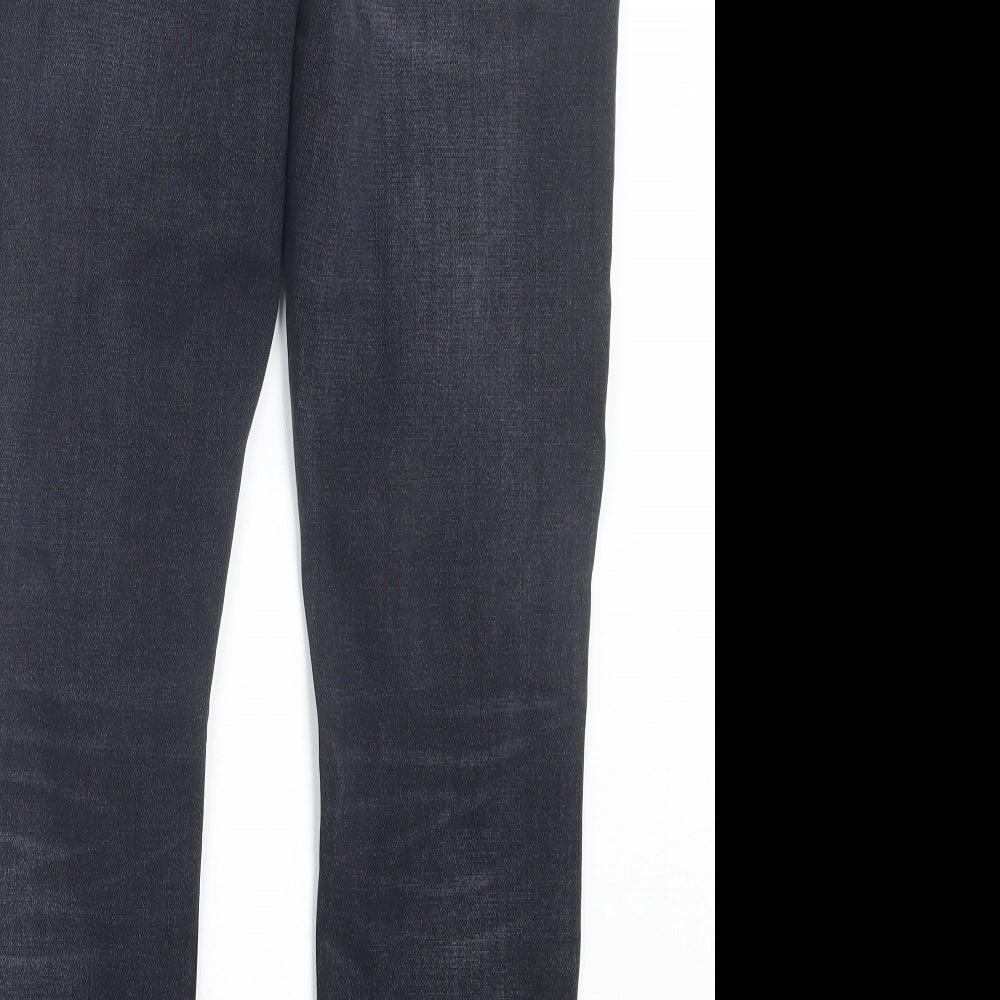 Zara Mens Black Cotton Skinny Jeans Size 34 in L28 in Regular Button