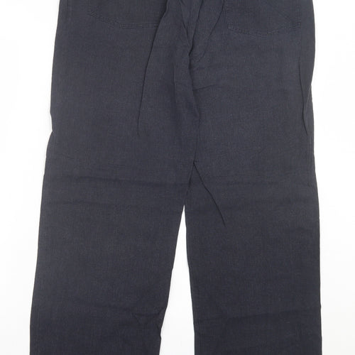 Anna Rose Womens Grey Linen Trousers Size 14 L31 in Regular Button