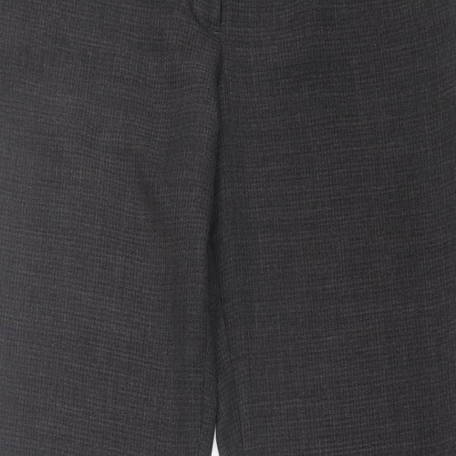F&F Womens Grey Polyester Trousers Size 14 L32 in Regular Hook & Eye