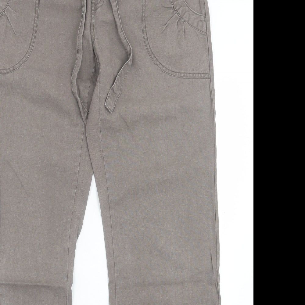 VERO MODA Womens Brown Linen Trousers Size 12 L32 in Regular Drawstring