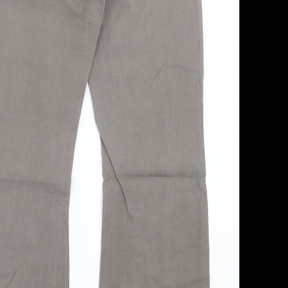 VERO MODA Womens Brown Linen Trousers Size 12 L32 in Regular Drawstring