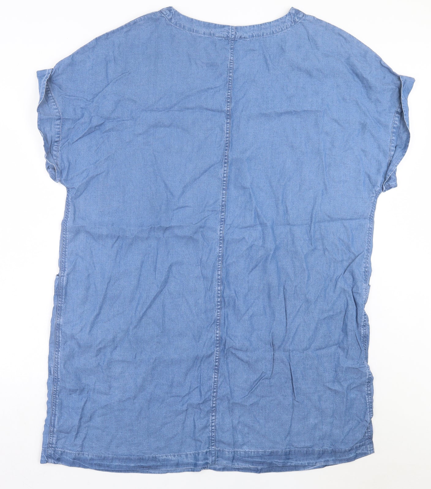 F&F Womens Blue Lyocell A-Line Size 22 V-Neck Pullover