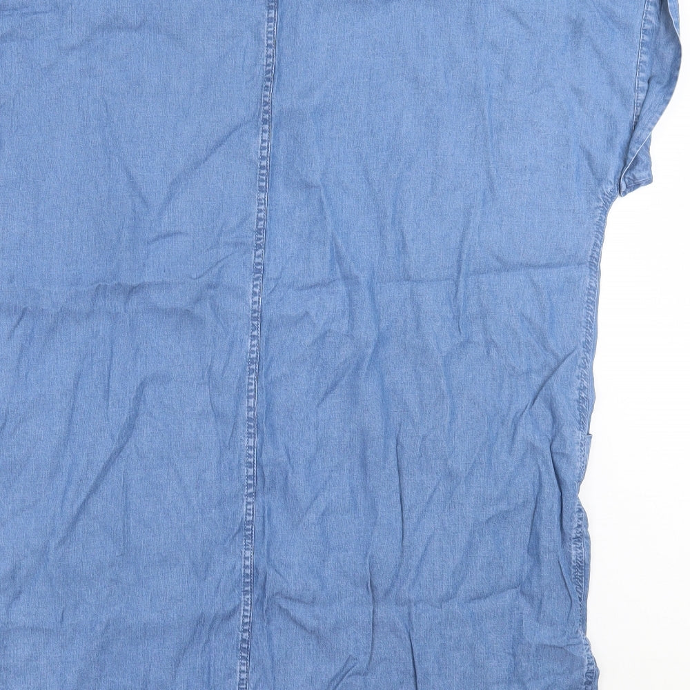 F&F Womens Blue Lyocell A-Line Size 22 V-Neck Pullover