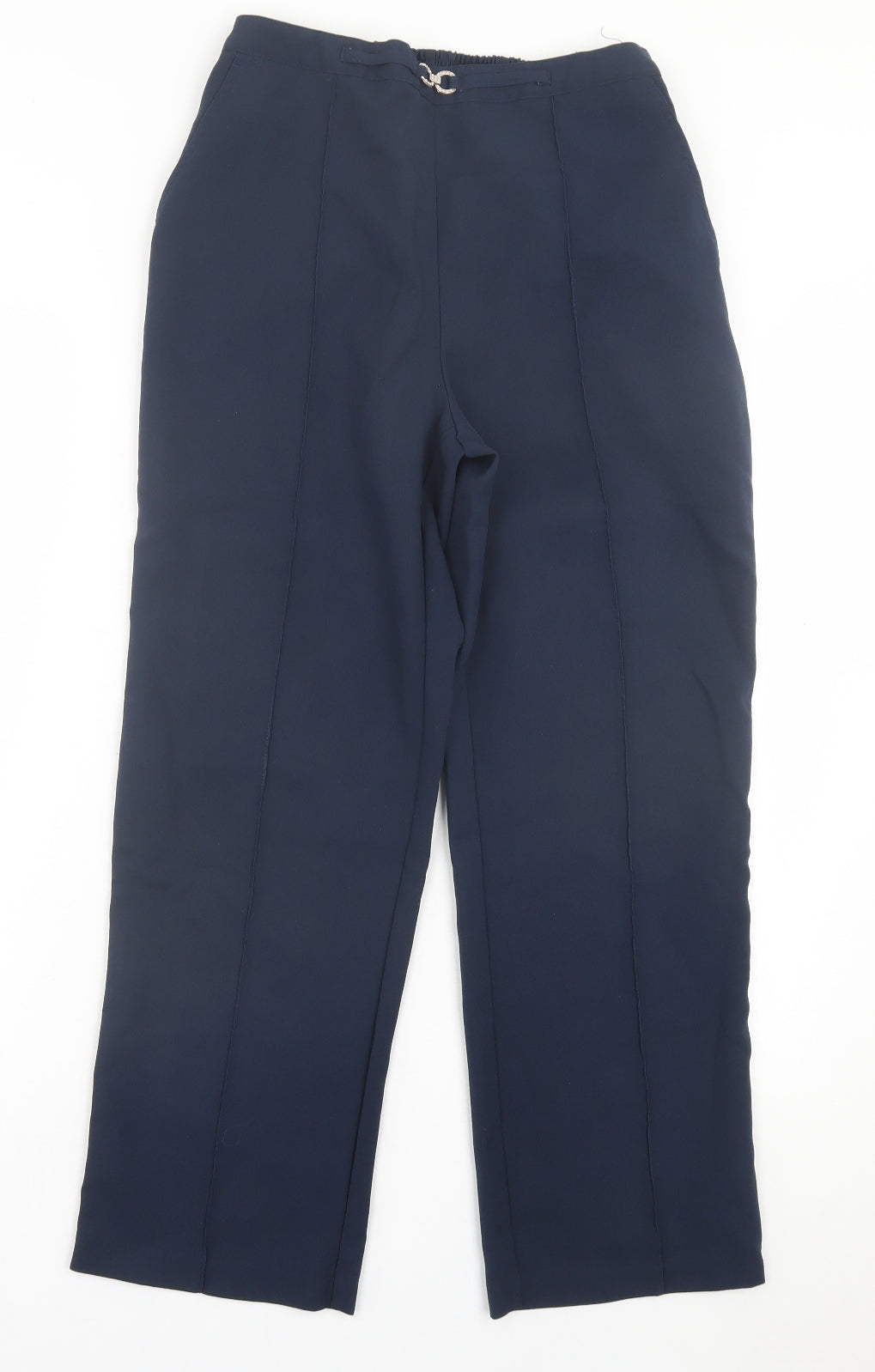 Damart Womens Blue Polyester Trousers Size 12 L26 in Regular