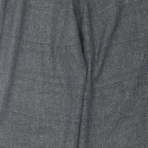 Marks and Spencer Womens Grey Plaid Polyester Trousers Size 12 L27 in Regular