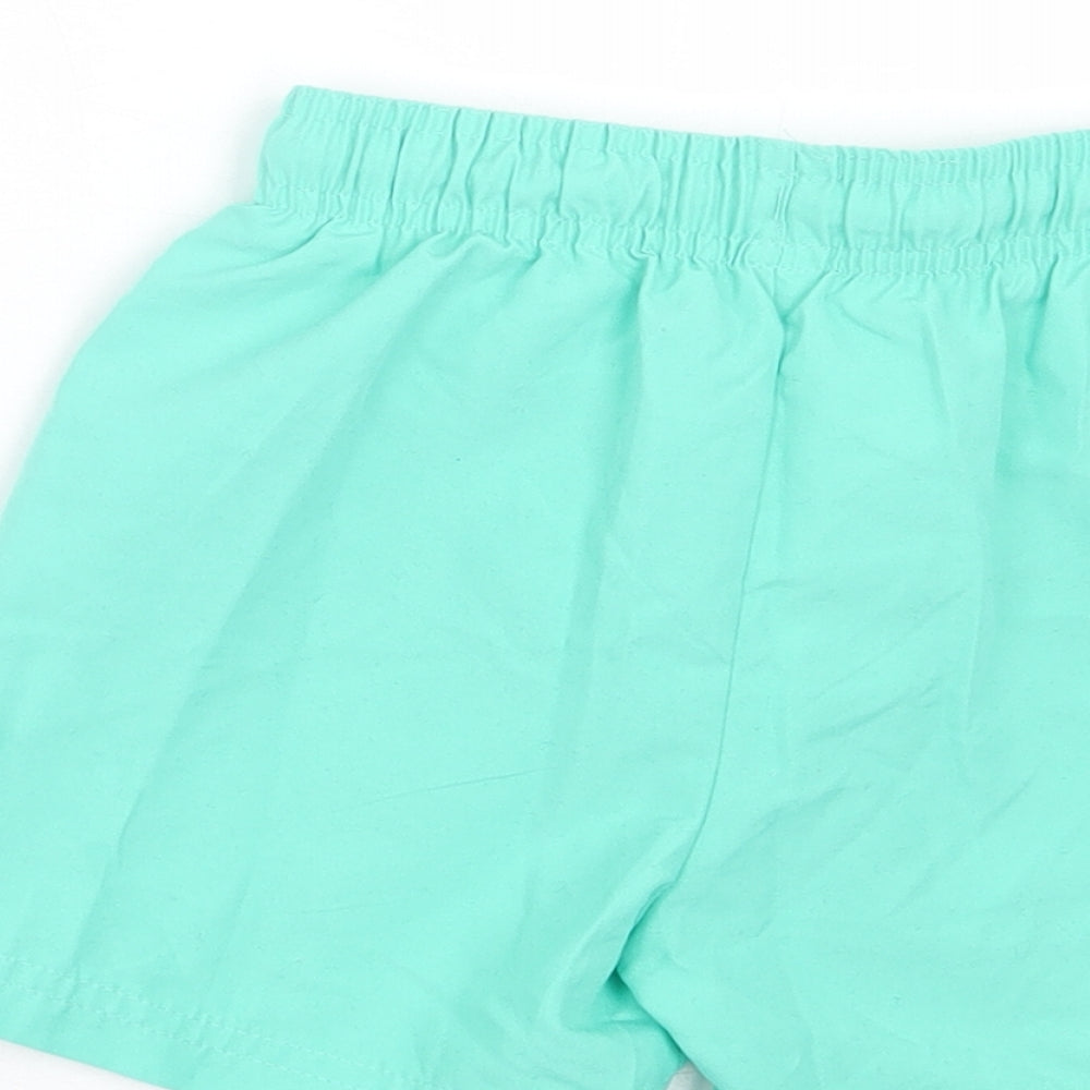 F&F Boys Green Polyester Bermuda Shorts Size 4-5 Years Regular Drawstring
