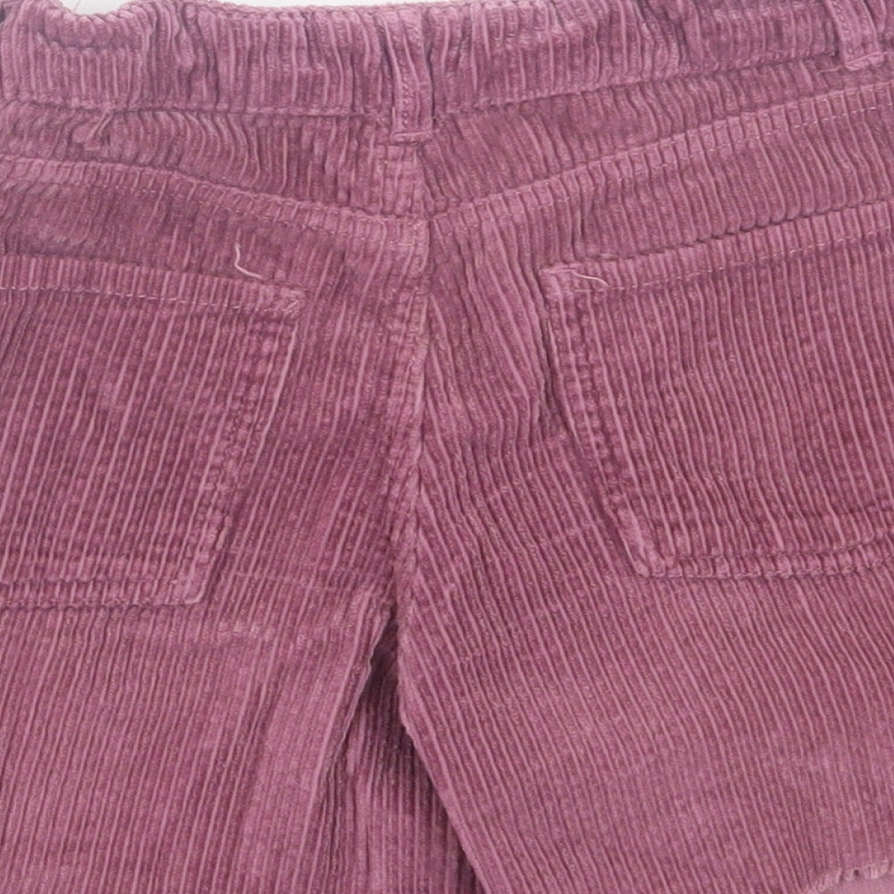 Zara Girls Purple Cotton A-Line Skort Size 9 Years Regular Button