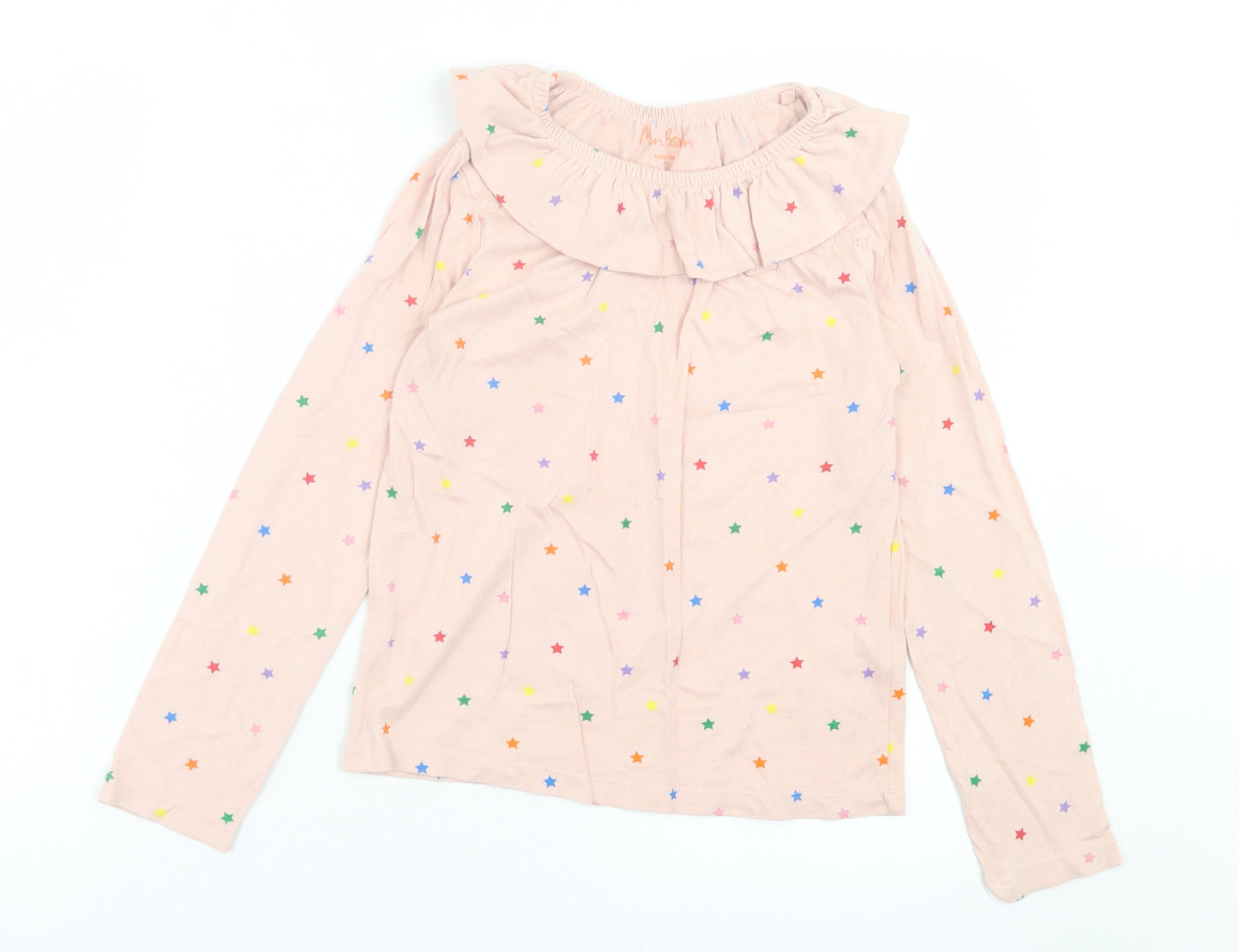 Mini Boden Girls Pink Geometric Cotton Basic Casual Size 9-10 Years Boat Neck Pullover - Multicoloured Star Pattern