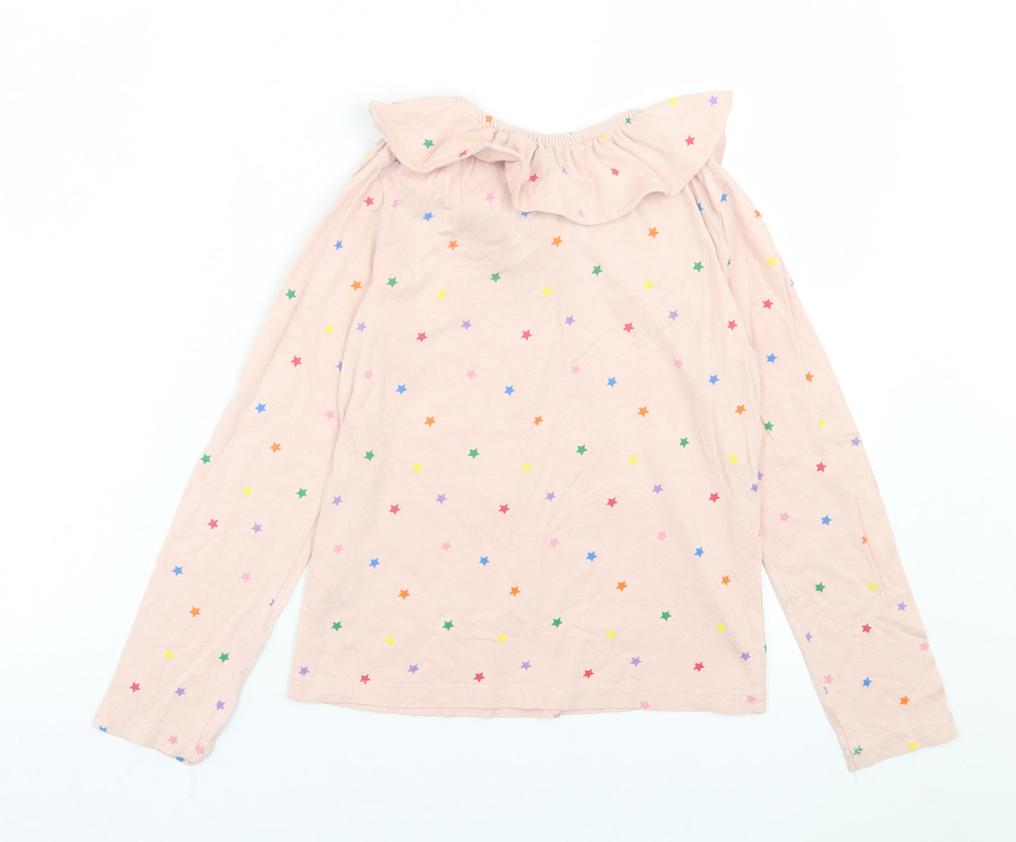 Mini Boden Girls Pink Geometric Cotton Basic Casual Size 9-10 Years Boat Neck Pullover - Multicoloured Star Pattern