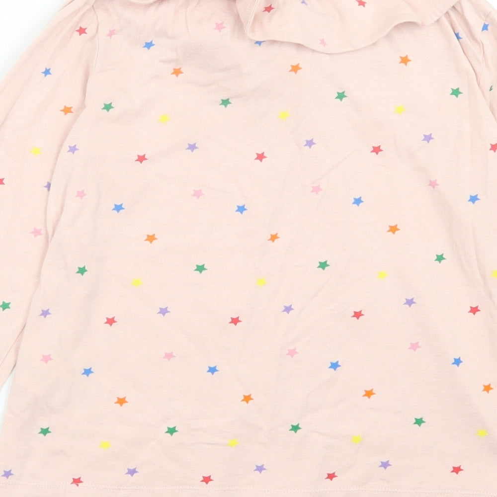Mini Boden Girls Pink Geometric Cotton Basic Casual Size 9-10 Years Boat Neck Pullover - Multicoloured Star Pattern
