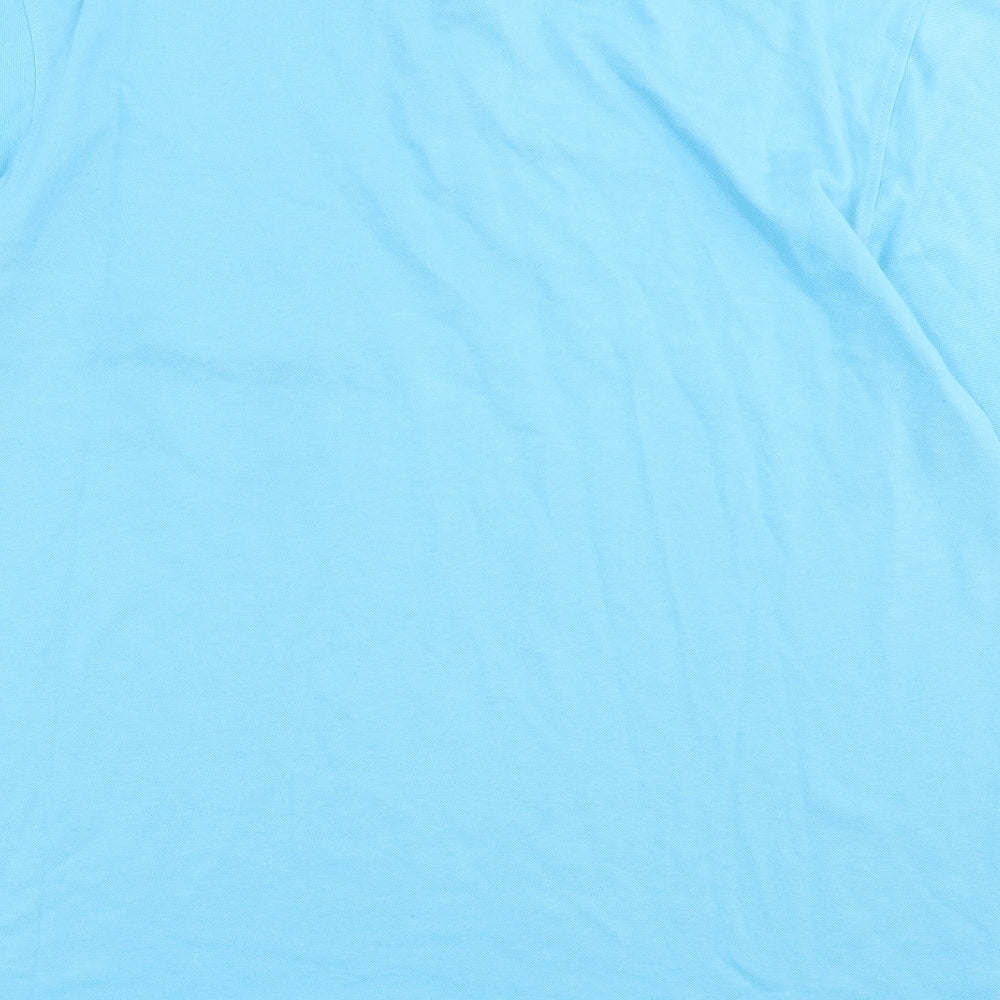 Haworth Mens Blue Cotton Polo Size XL Collared Button