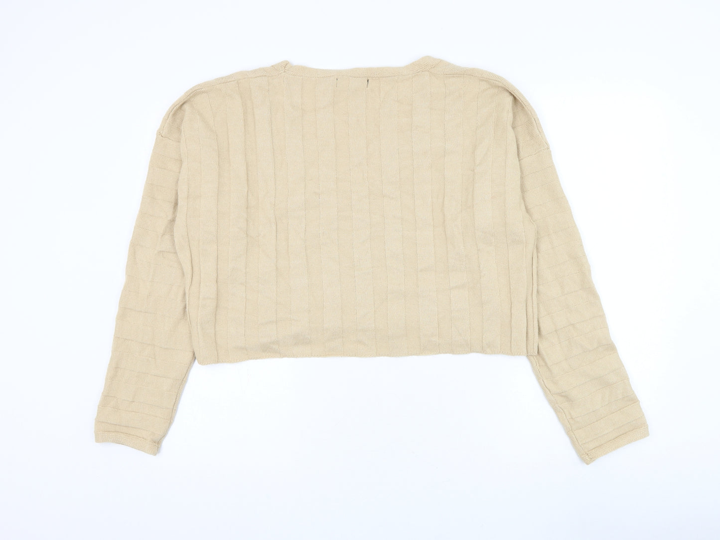 Missguided Womens Beige V-Neck Viscose Cardigan Jumper Size 8