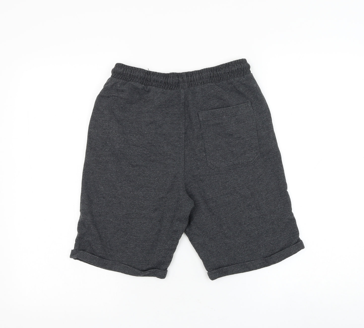 Marks and Spencer Boys Grey Cotton Sweat Shorts Size 12-13 Years Regular Drawstring