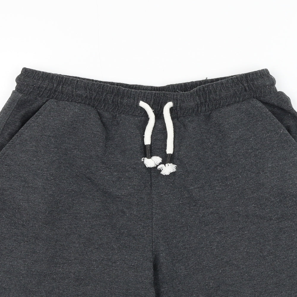 Marks and Spencer Boys Grey Cotton Sweat Shorts Size 12-13 Years Regular Drawstring