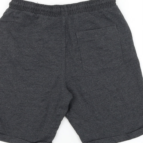 Marks and Spencer Boys Grey Cotton Sweat Shorts Size 12-13 Years Regular Drawstring
