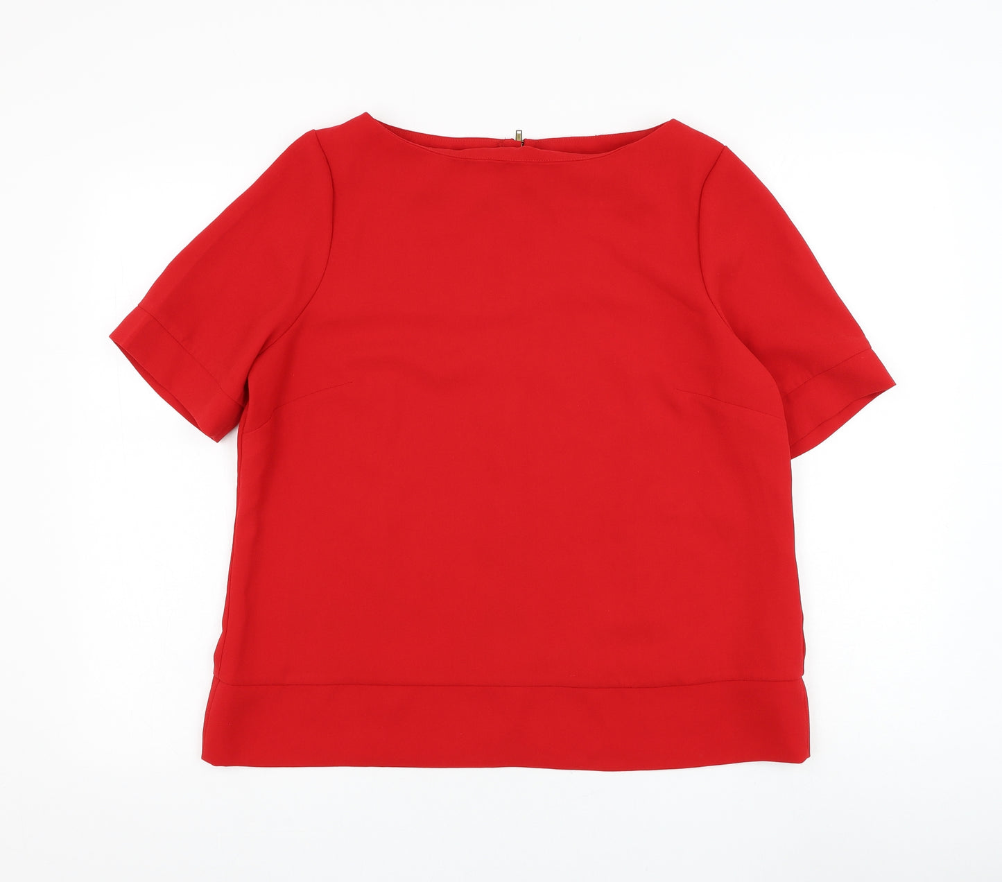 F&F Womens Red Polyester Basic Blouse Size 16 Round Neck