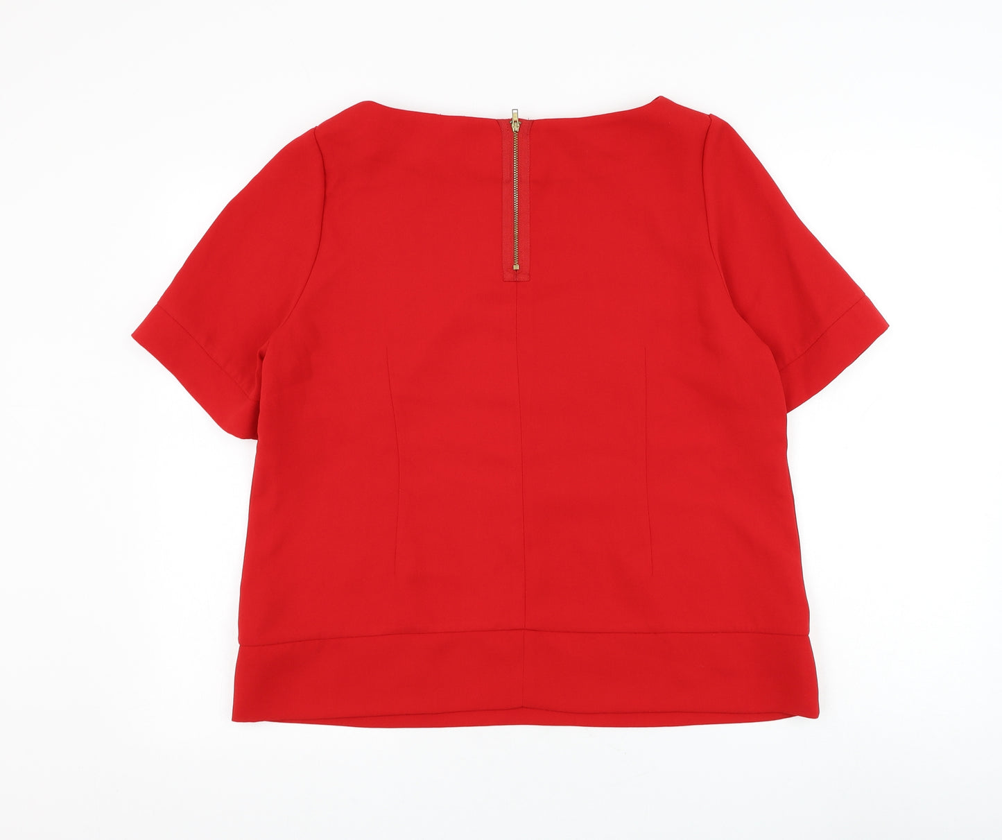 F&F Womens Red Polyester Basic Blouse Size 16 Round Neck