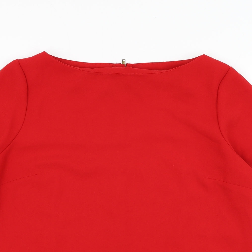 F&F Womens Red Polyester Basic Blouse Size 16 Round Neck