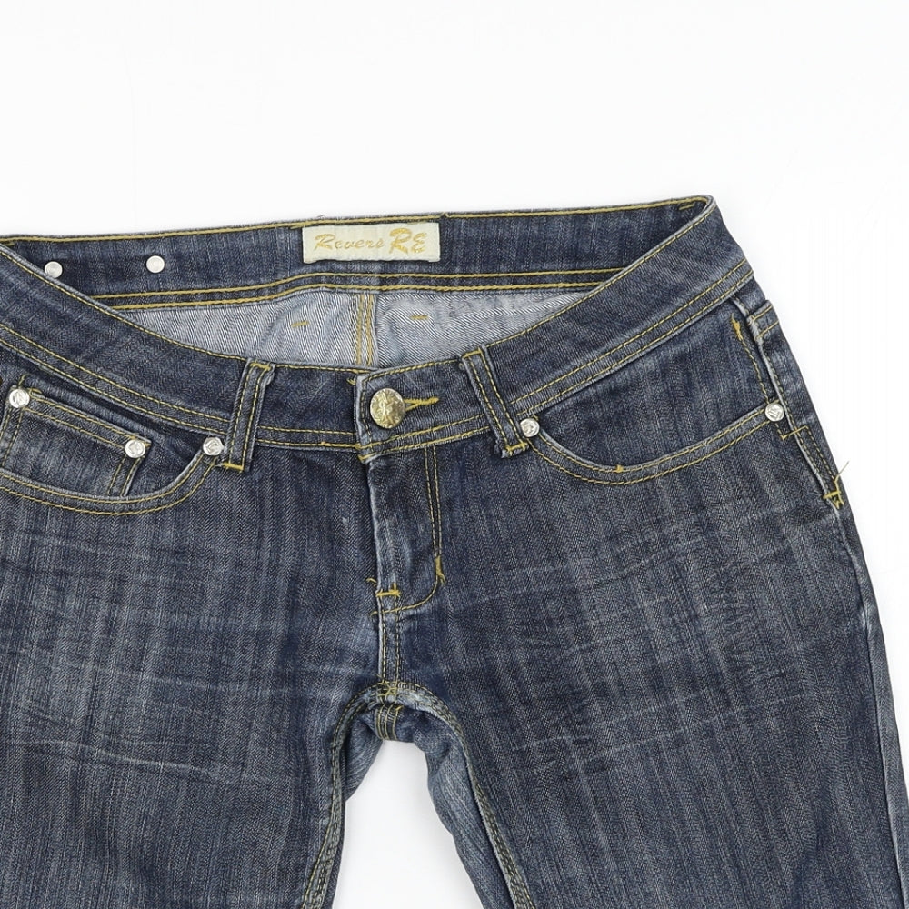 Revere Womens Blue Polyester Bermuda Shorts Size 40 in L12 in Regular Zip