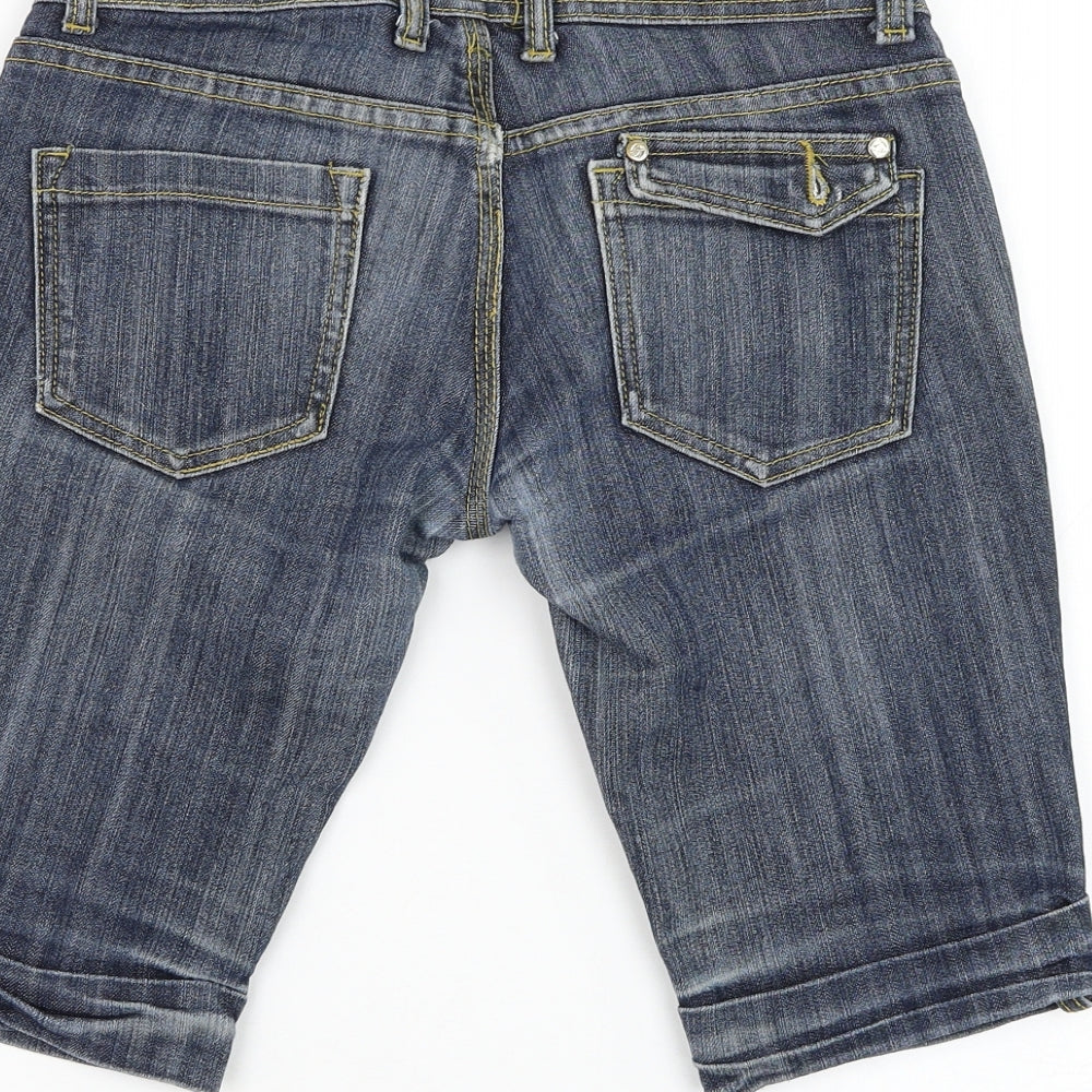 Revere Womens Blue Polyester Bermuda Shorts Size 40 in L12 in Regular Zip