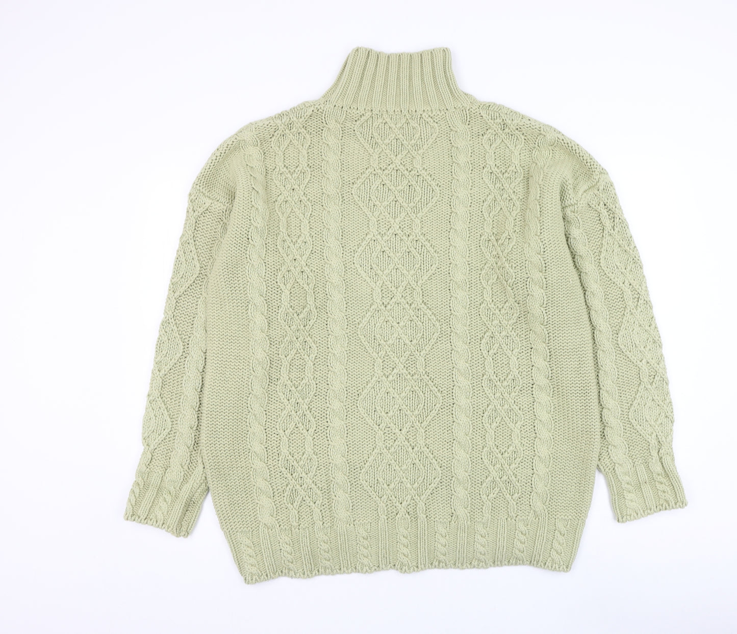 Lakeland Mens Green High Neck Cotton Pullover Jumper Size M