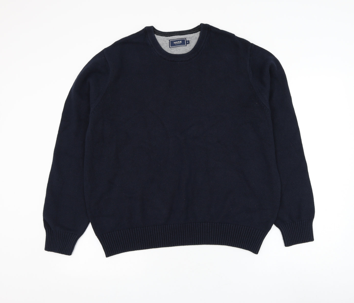 Debenhams Mens Blue Round Neck Cotton Pullover Jumper Size XL