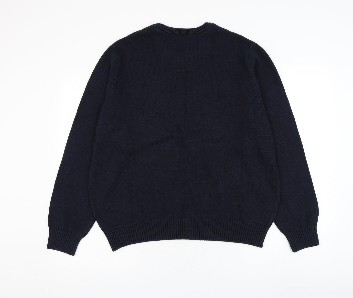 Debenhams Mens Blue Round Neck Cotton Pullover Jumper Size XL