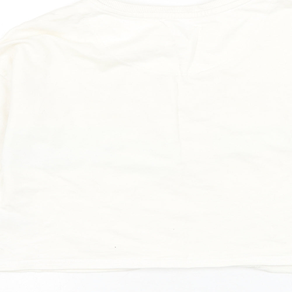 NEXT Girls White Striped Cotton Pullover Sweatshirt Size 12 Years Pullover - Playstation