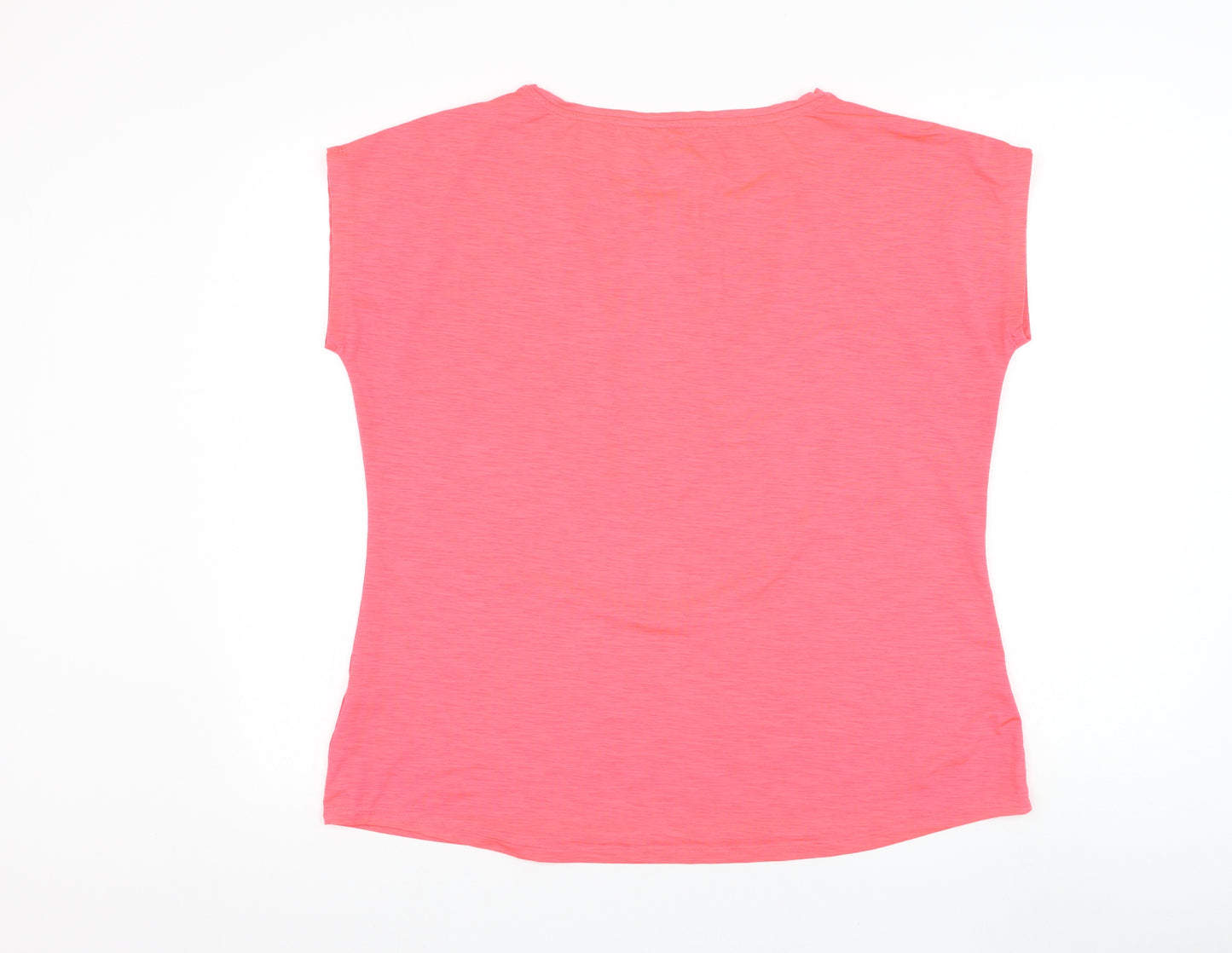Dunnes Stores Womens Pink Polyester Basic T-Shirt Size 18 Round Neck Pullover