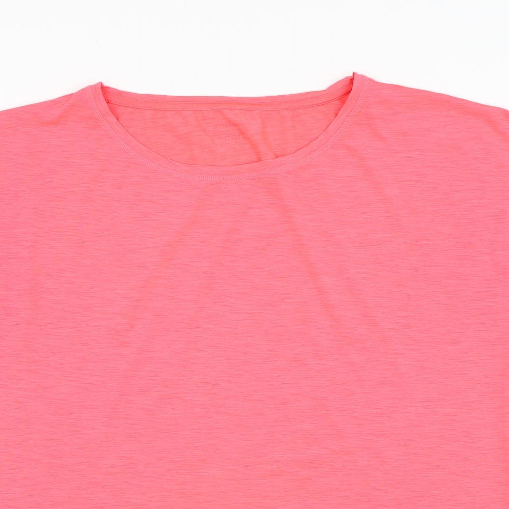 Dunnes Stores Womens Pink Polyester Basic T-Shirt Size 18 Round Neck Pullover
