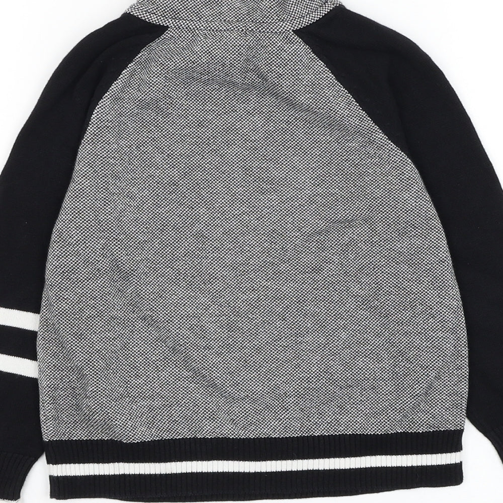 NEXT Boys Black High Neck Cotton Pullover Jumper Size 6 Years Pullover