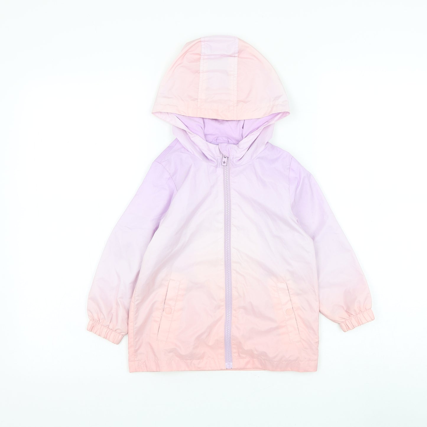 F&F Girls Purple Rain Coat Coat Size 3-4 Years Zip - Ombré