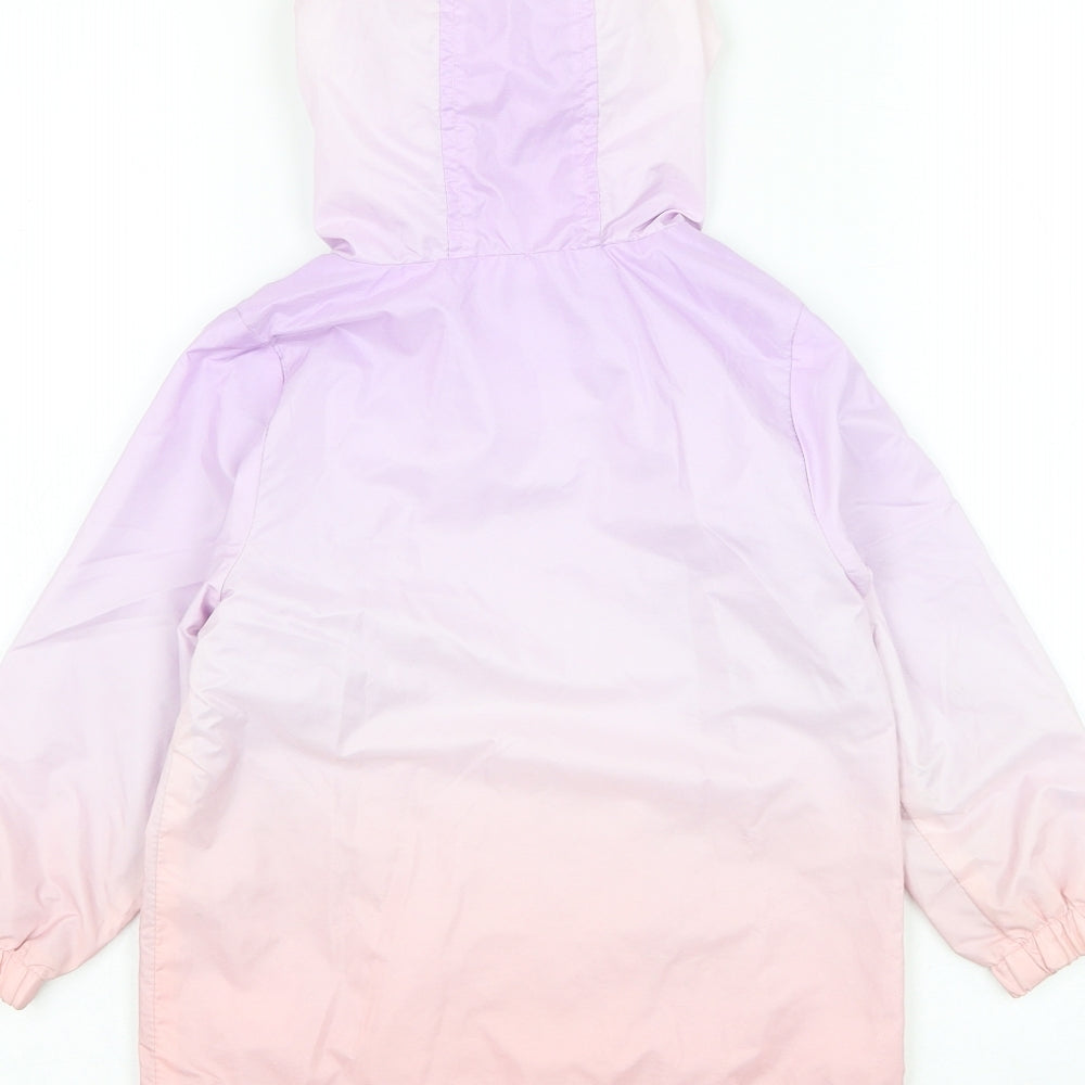 F&F Girls Purple Rain Coat Coat Size 3-4 Years Zip - Ombré