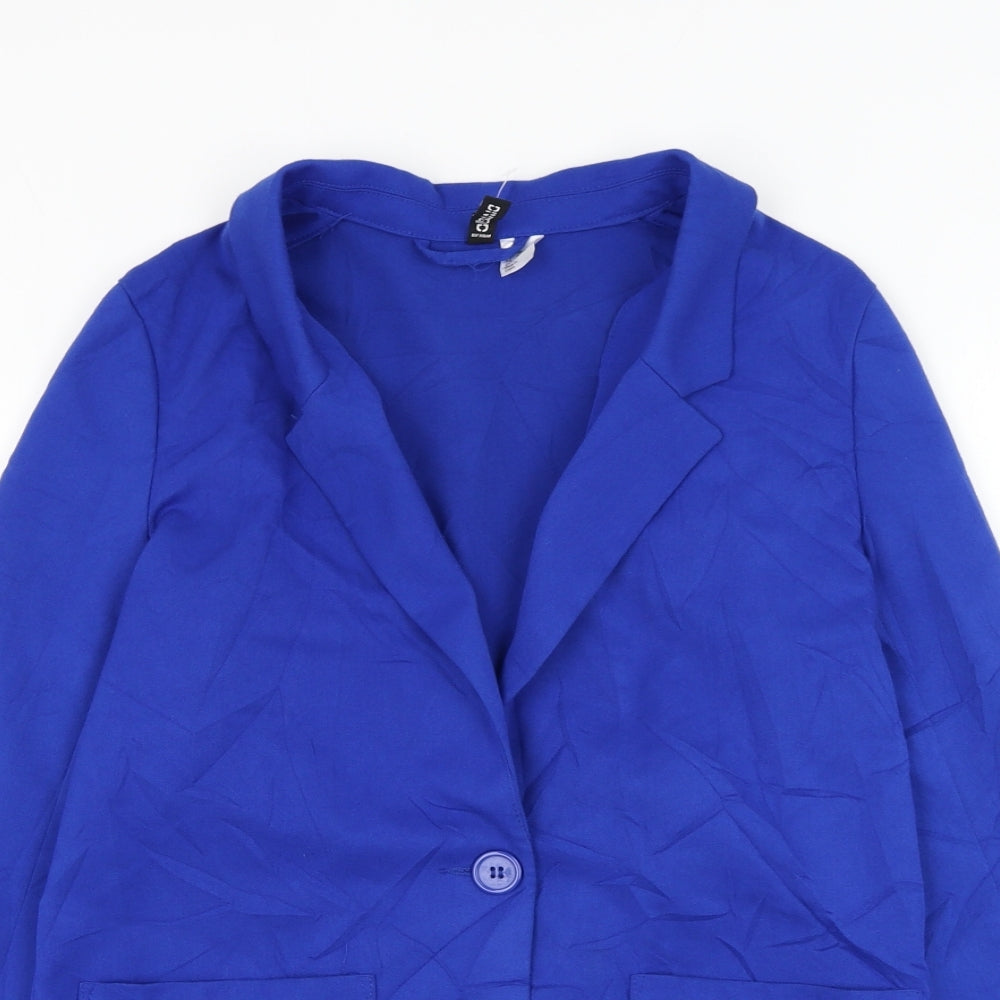 Divided by H&M Womens Blue Jacket Blazer Size 10 Button