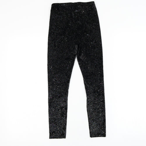 George Girls Black Polyester Jogger Trousers Size 7-8 Years Regular Pullover - Leggings