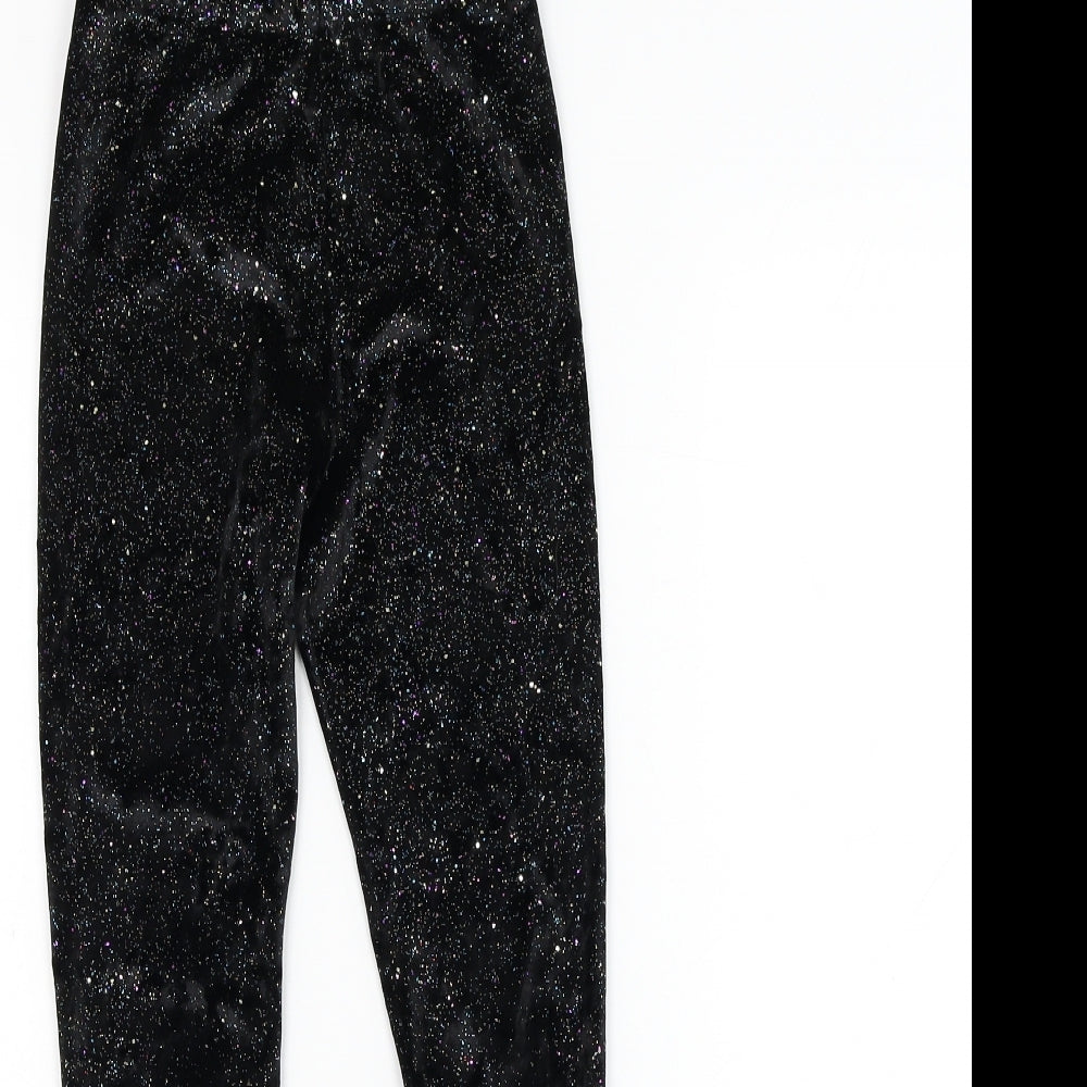 George Girls Black Polyester Jogger Trousers Size 7-8 Years Regular Pullover - Leggings