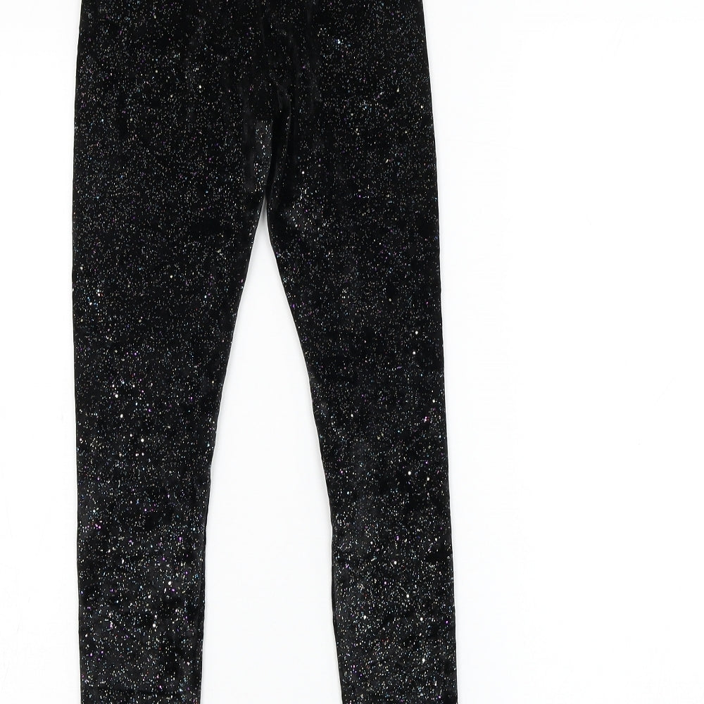 George Girls Black Polyester Jogger Trousers Size 7-8 Years Regular Pullover - Leggings