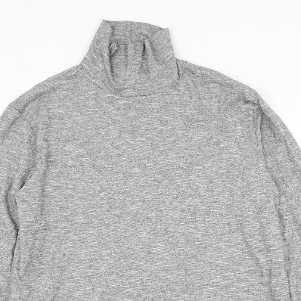 NEXT Mens Grey High Neck Cotton Pullover Jumper Size XL