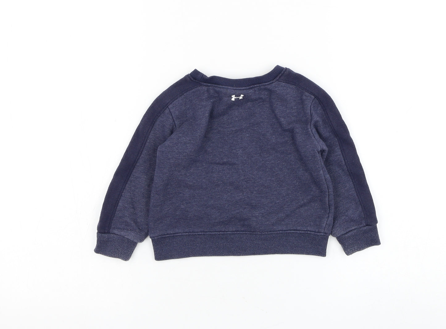 Under armour Boys Blue Cotton Pullover Jumper Size 12-18 Months Pullover