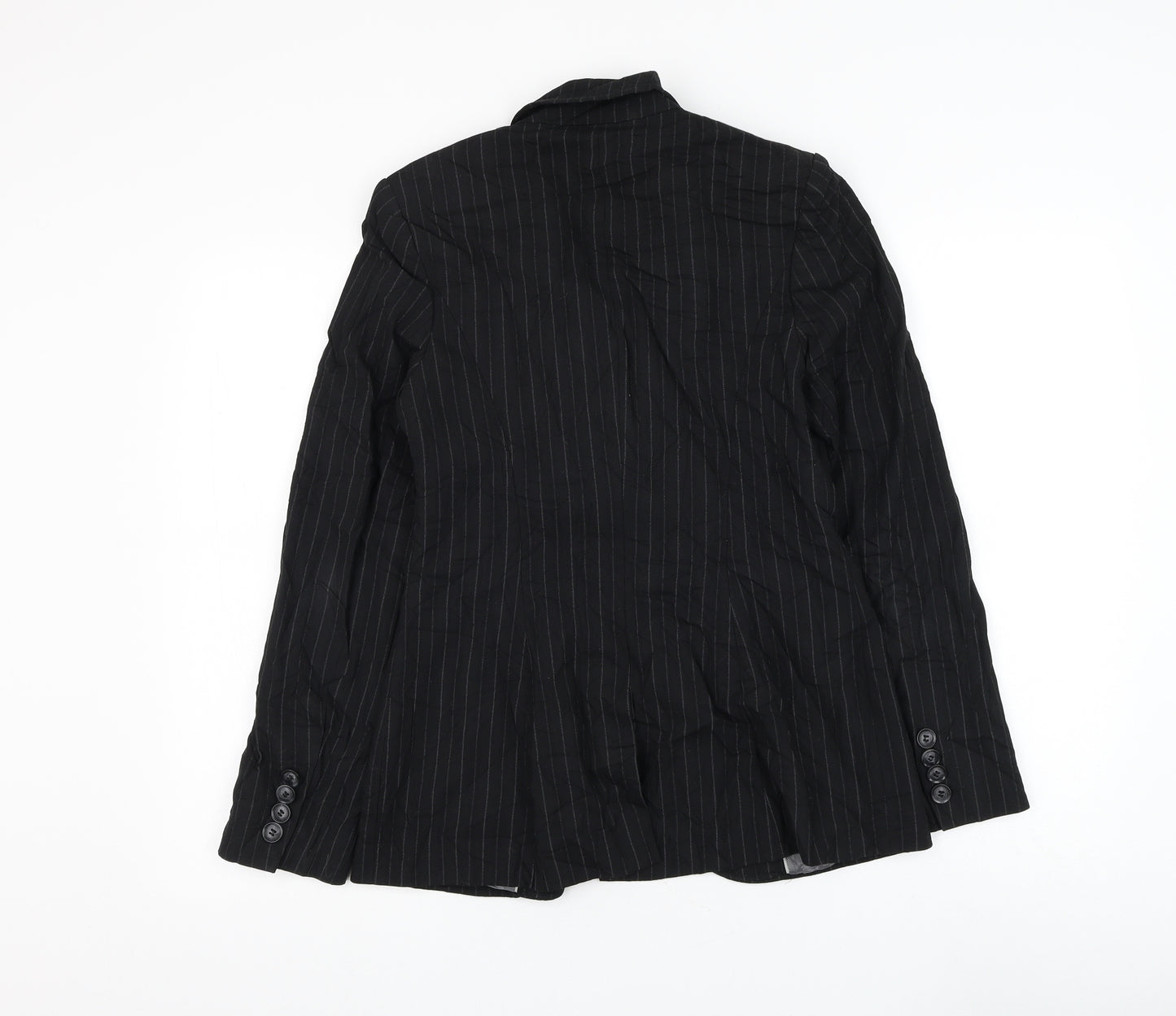 NEXT Womens Black Striped Jacket Blazer Size 8 Button