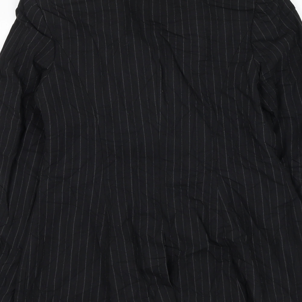 NEXT Womens Black Striped Jacket Blazer Size 8 Button