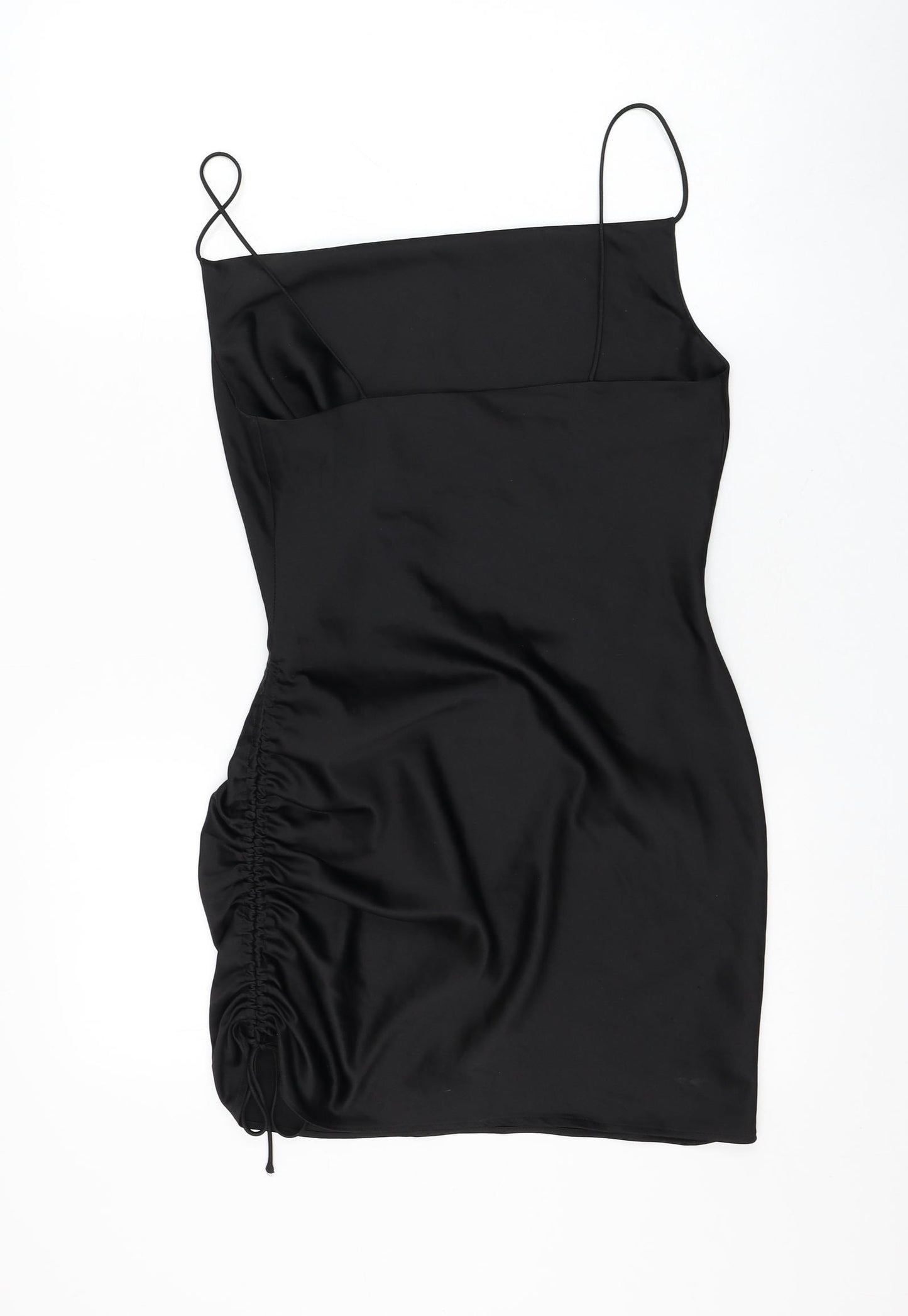 Topshop Womens Black Polyester Shift Size 8 Square Neck Pullover