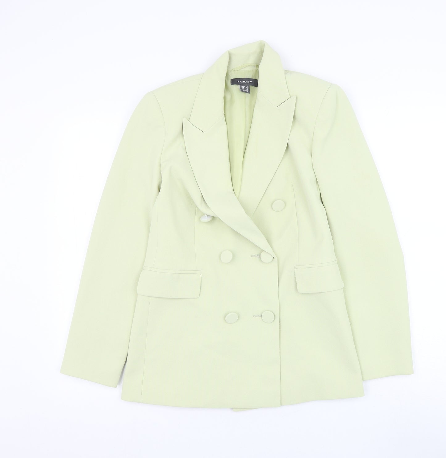 Primark Womens Green Jacket Blazer Size 4 Button