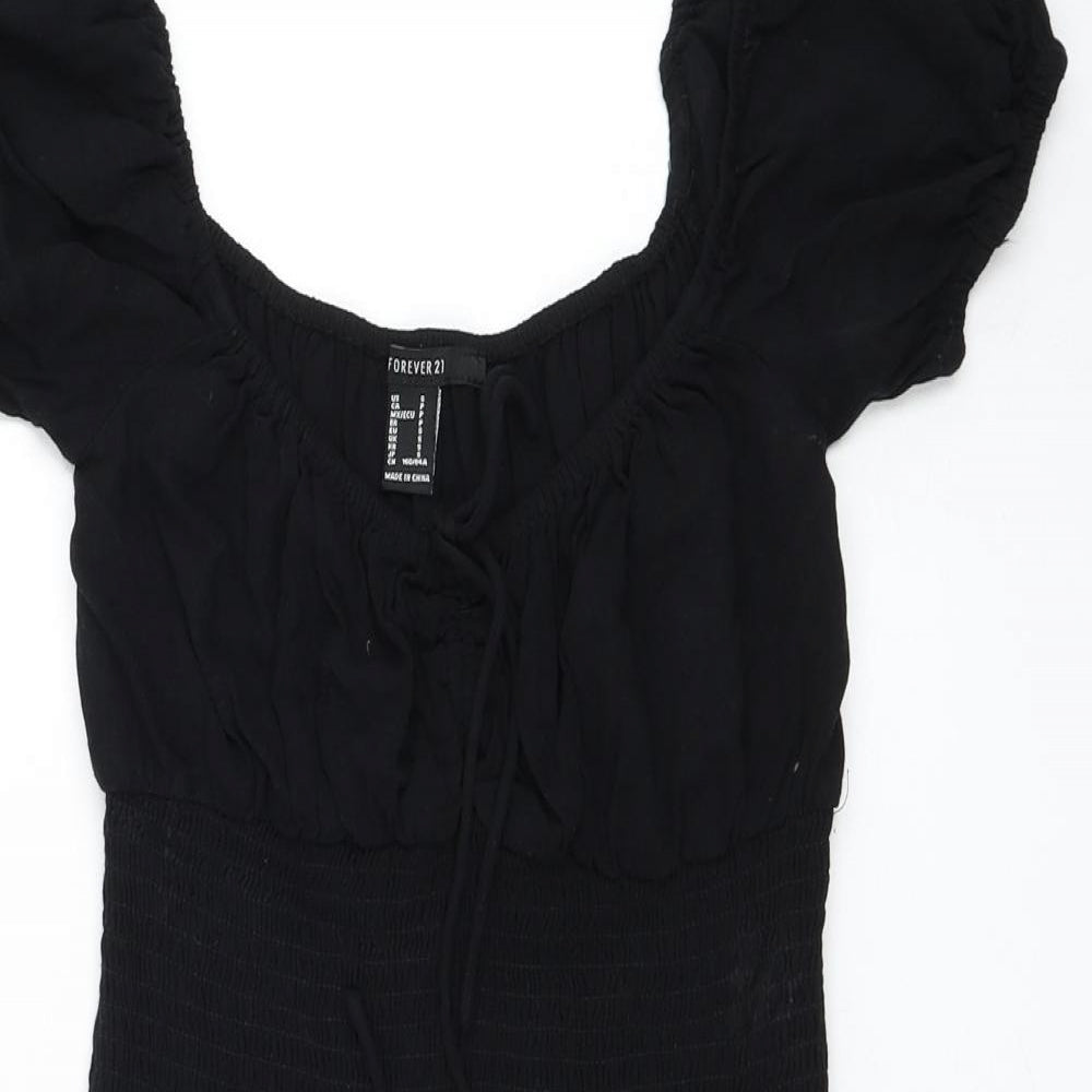 FOREVER 21 Womens Black Rayon Pencil Dress Size S V-Neck Pullover - Bardot