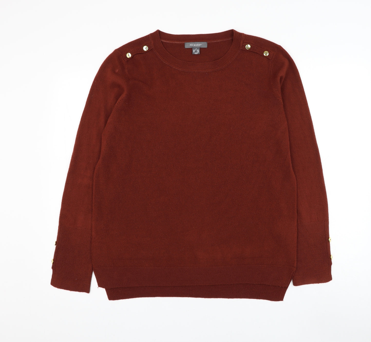 Primark Womens Brown Round Neck Acrylic Pullover Jumper Size 12