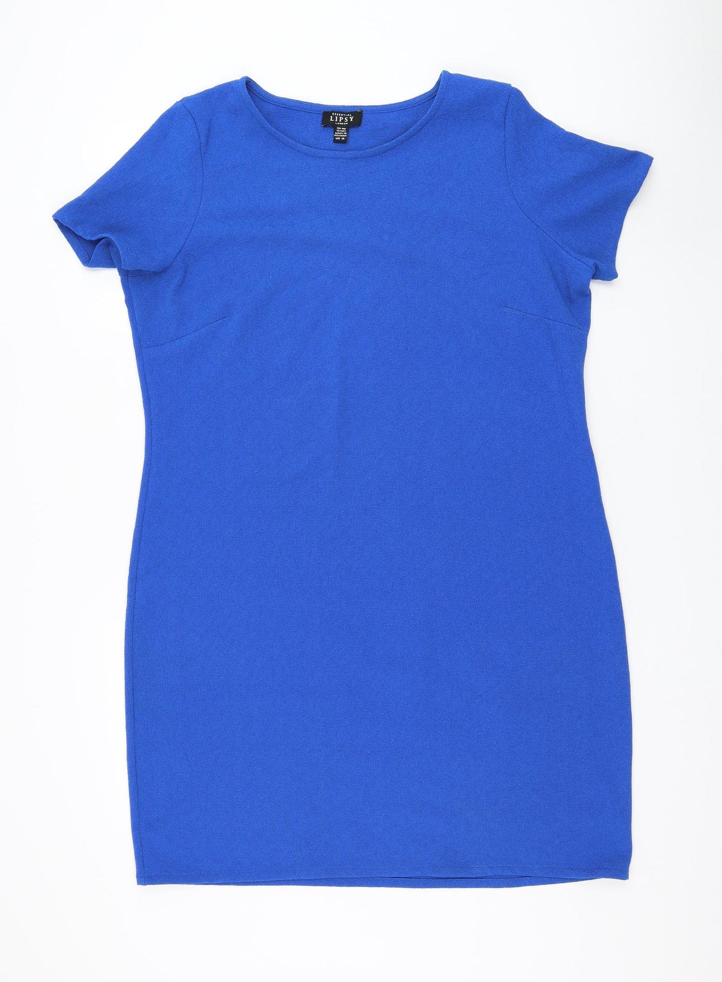 Lipsy Womens Blue Polyester Shift Size 16 Round Neck Pullover