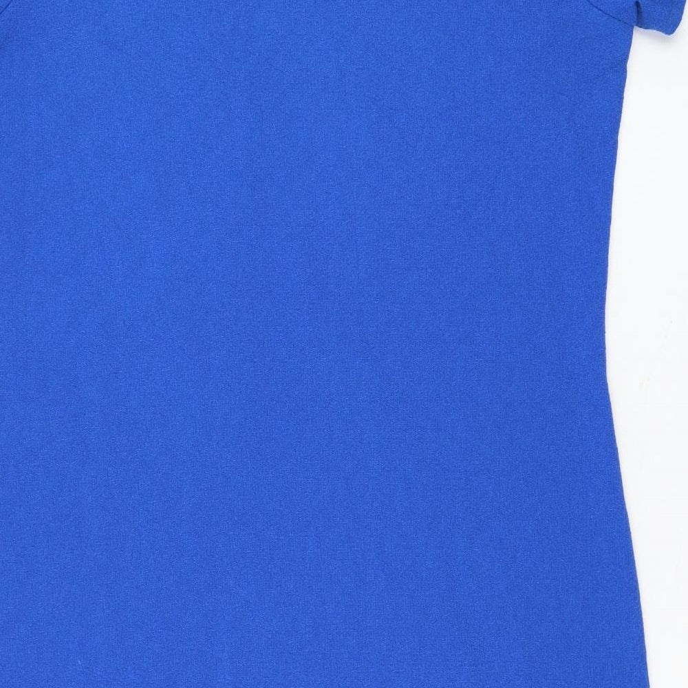 Lipsy Womens Blue Polyester Shift Size 16 Round Neck Pullover
