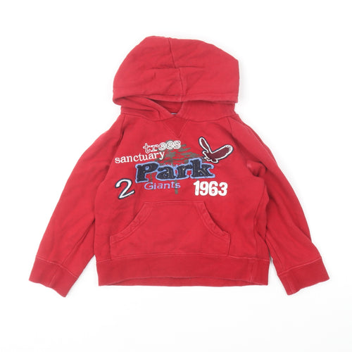 Dunnes Stores Boys Red Cotton Pullover Hoodie Size 2-3 Years Pullover - Trees Sanctuary Park