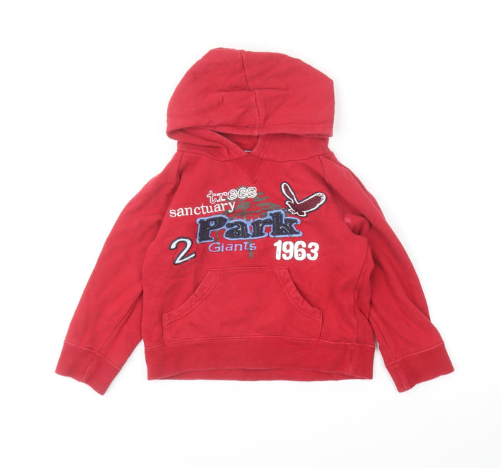 Dunnes Stores Boys Red Cotton Pullover Hoodie Size 2-3 Years Pullover - Trees Sanctuary Park